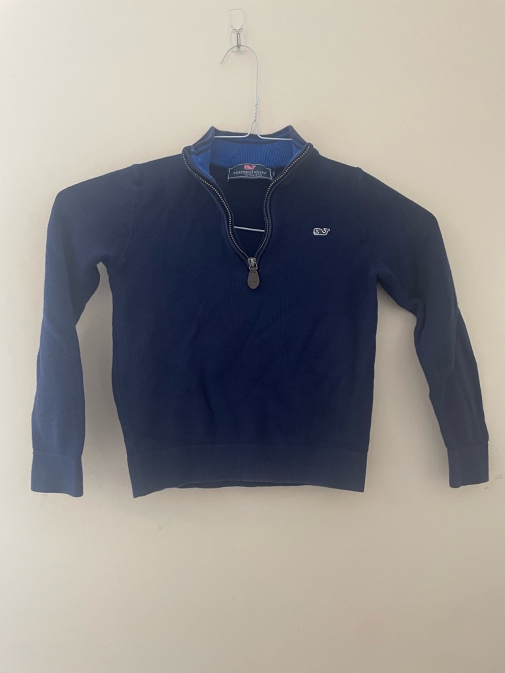 Vineyard Vines Navy Half-Zip Pullover with Whale Logo